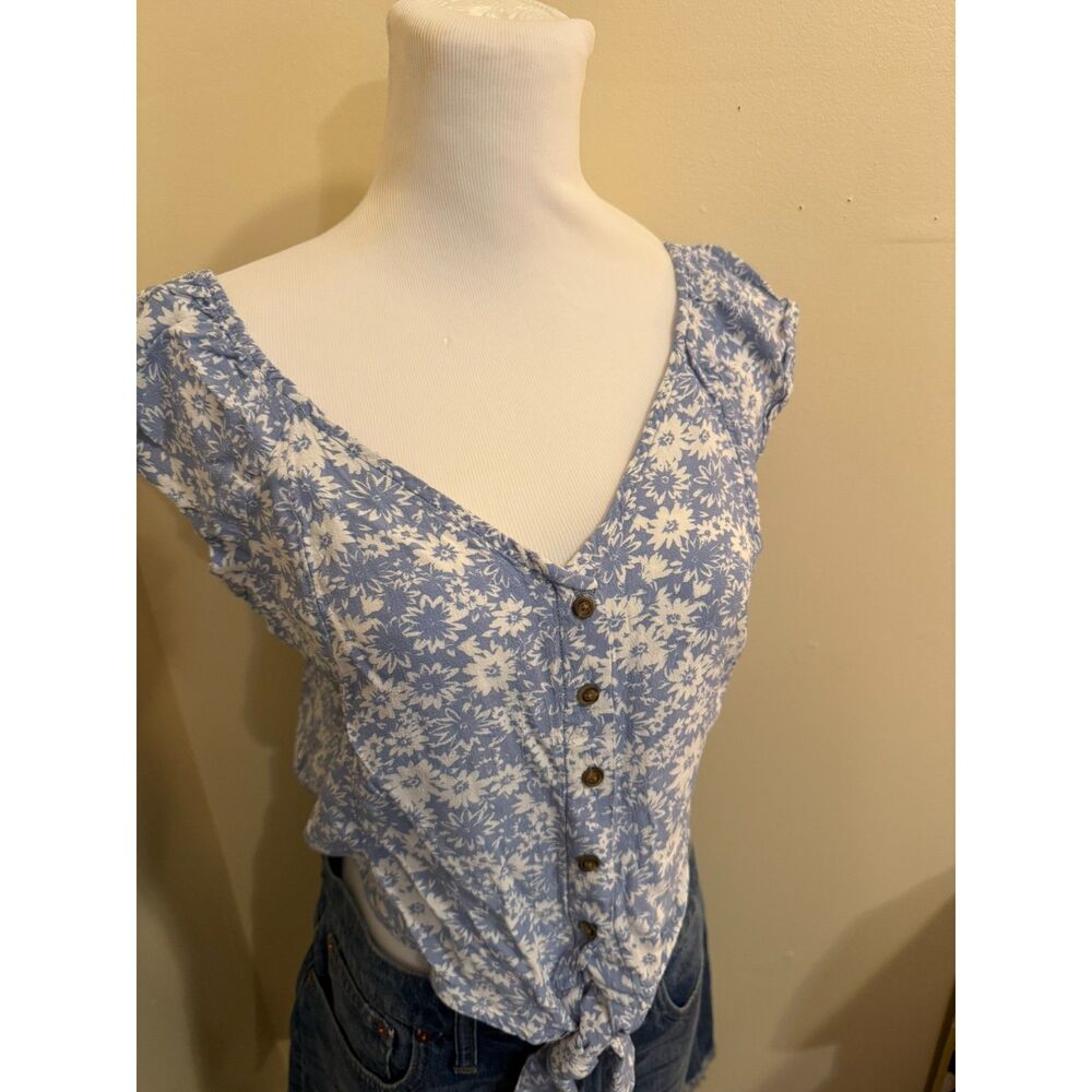 Ruffle Tie Crop Top - American Eagle - M
